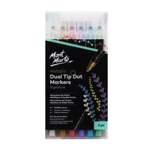 MONT MARTE METALLIC DOT MARKER Dual Tip 6pc